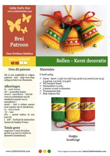 088NLY Brei Patroon Kerstbellen -Amigurumi - by Zabelina CP