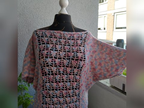 Leichte Brise - Fledermausshirt häkeln mit verschiedenen Möglichkeiten - Für alle Größen