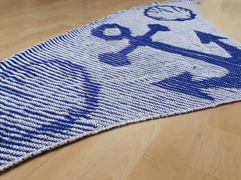 Anchor, Shadow Knitting, Illusion Knitting, Motif Shawl