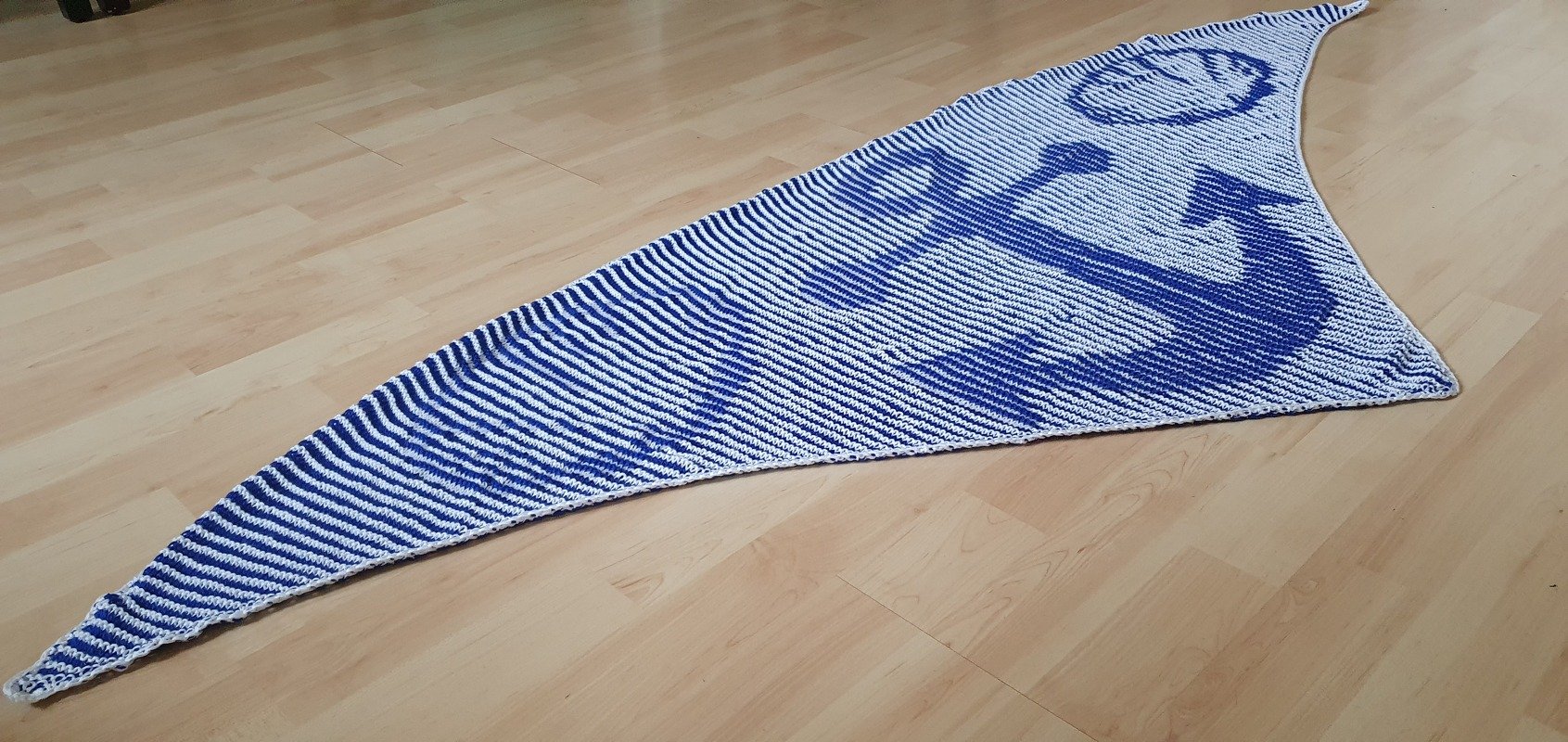 Anker, Schattenstricken, Illusionsstricken, Motivtuch - Bild 3