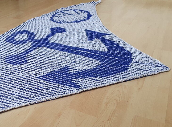 Anker, Schattenstricken, Illusionsstricken, Motivtuch