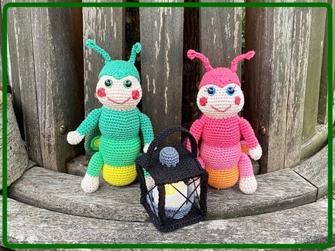 Häkelanleitung Glühwürmchen Gisela und Gustav