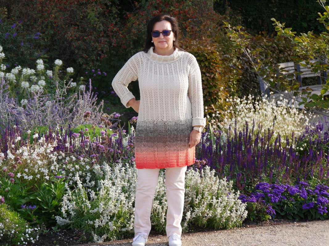 Häkelanleitung Longpulli mit Farbverlaufsgarn - Bild 2