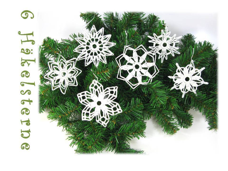 Anleitung 6 verschiedene Häkelsterne - Nr. 1