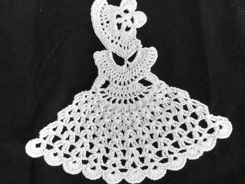 Häkelanleitung- Applikation Dame mit Hut