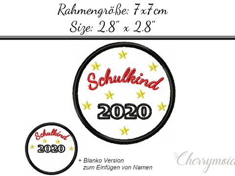 Button Schulkind 2020 7x7