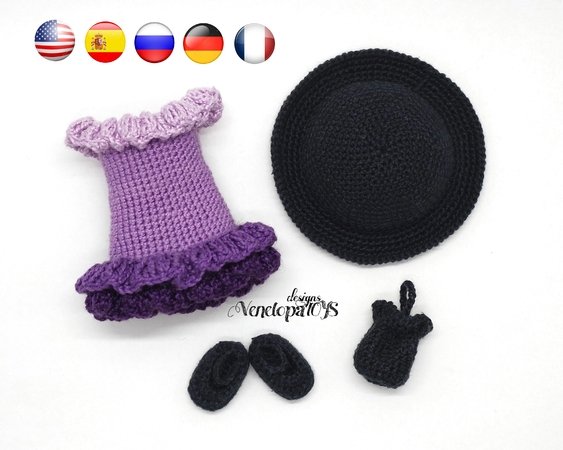 Pattern Crochet Outfit for Doll