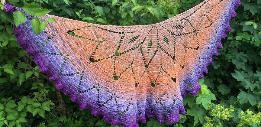 Häkelanleitung halbrundes Tuch Sommerblume - Bild 4