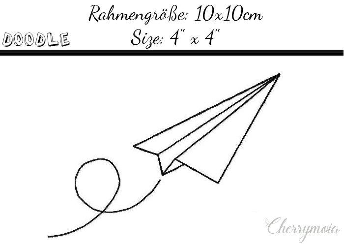 Papierflieger Doodle 10x10