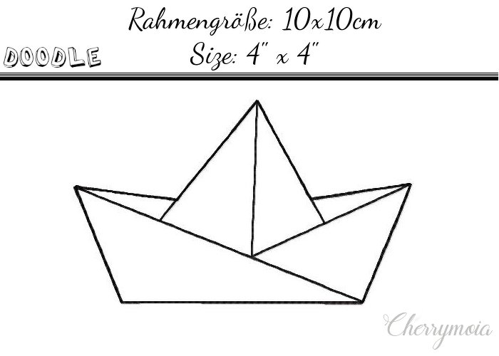 Papierschiff Doodle 10x10