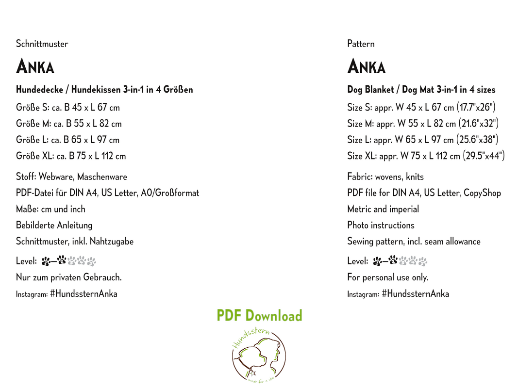 ANKA 3-in-1 dog blanket, mat, bed. 4 sizes, sewing pattern - Image 13