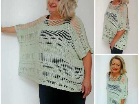 Sommer Poncho häkeln - Sommer-Poncho "Stripes" - Häkelanleitung PDF