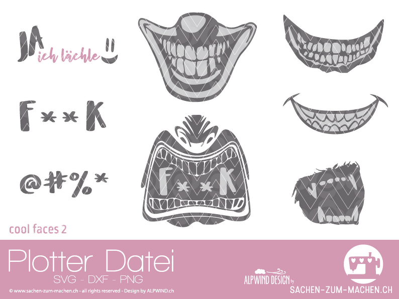 Plotter-Datei "cool faces" #2