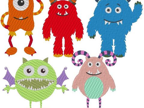 Stickdatei Monster gefüllt