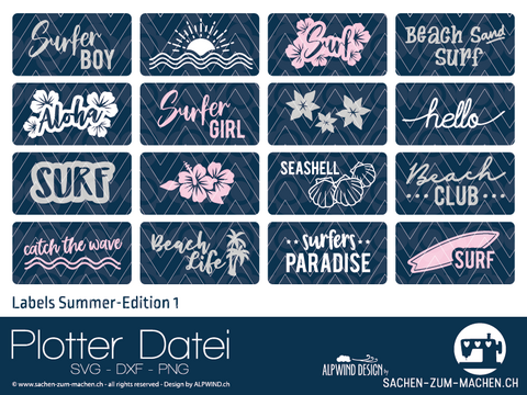 Plotter-Datei "Labels Summer Edition" #1