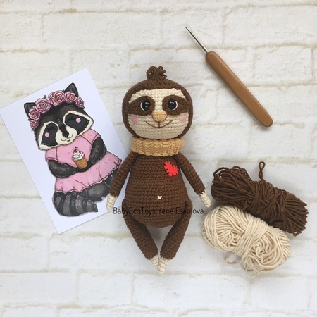 Amigurumi crochet pattern Sloth Neal