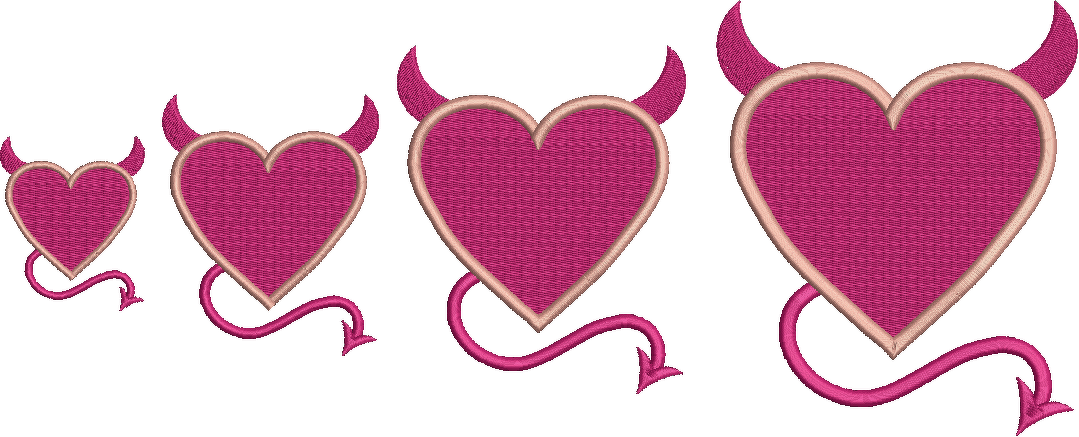 Devil Heart Machine Embroidery Design - Image 2