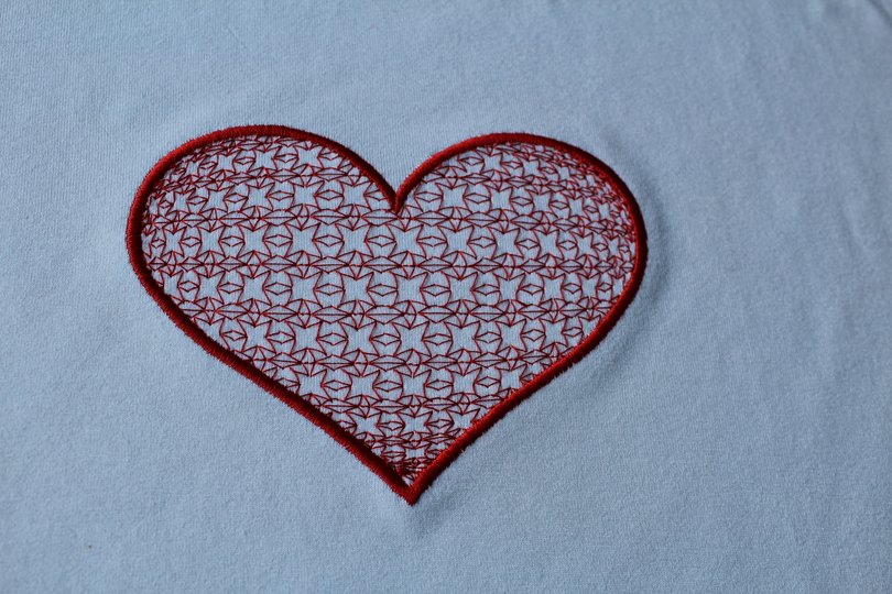 Machine embroidery design lace heart