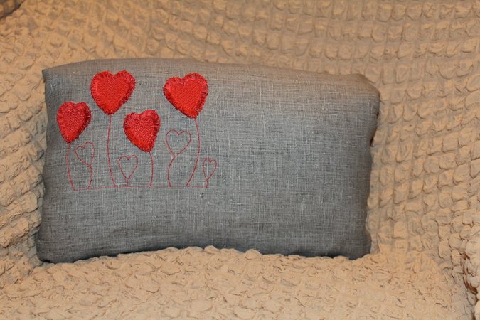 Machine embroidery design heart fringe