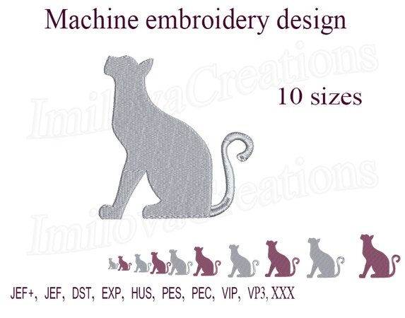 Machine embroidery design animal Cat