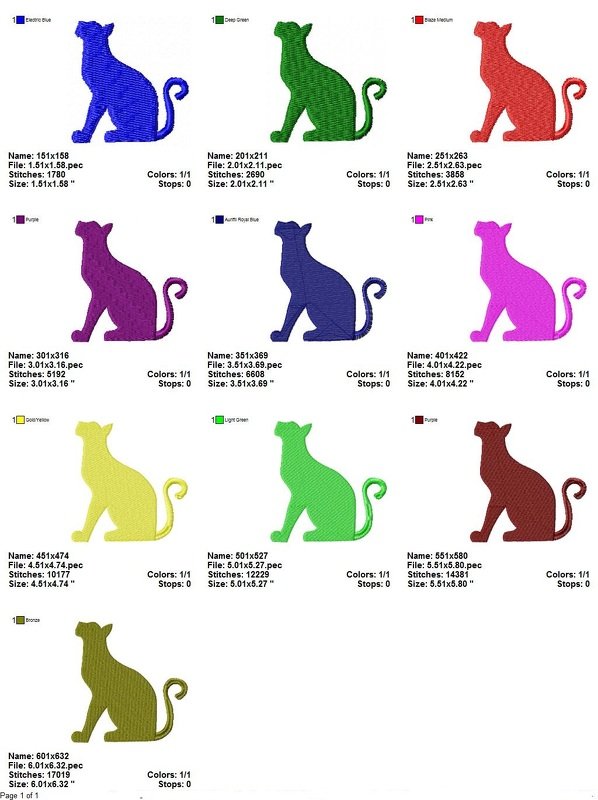 Machine embroidery design animal Cat - Image 2