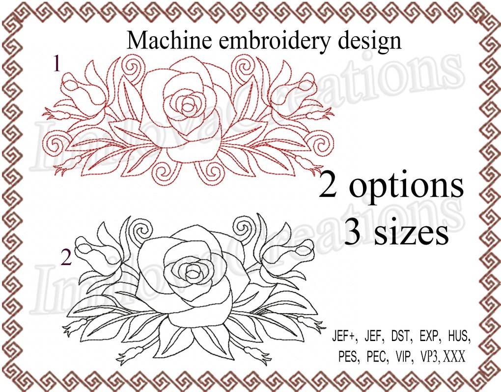 Flower Machine embroidery design rose flower Bud