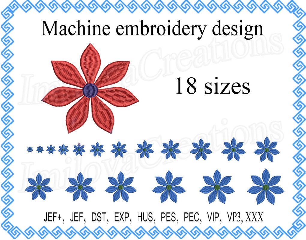 Machine embroidery Flower