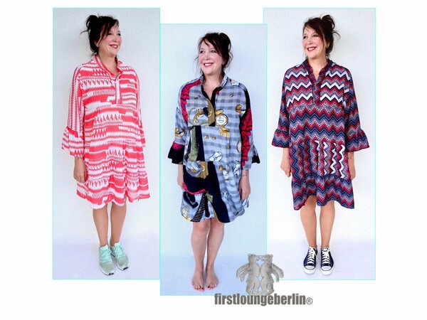 BOHO Kleid & Bluse oversize Stufenkleid Damenkleid Longbluse Umstandskleid