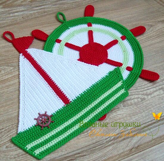 208DE Häkelanleitung Jacht Topflappen - PDF Zabelina CP