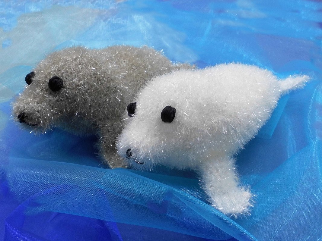 Amigurumi Robbe Seehund Deko oder Badeschwamm - sehr einfach - Bild 3