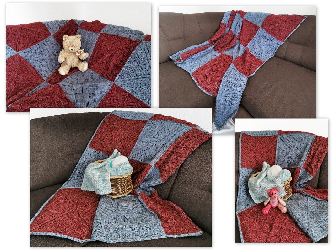 Strickanleitung Patchworkdecke // Kuscheldecke // Überwurf Venti