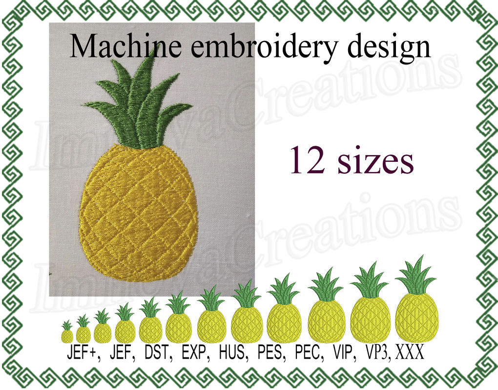Pineapple embroidery designs
