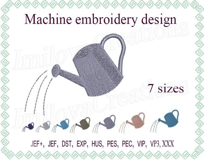 Watering Can Machine embroidery design