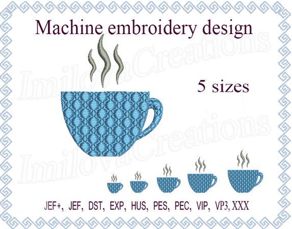 Tea machine embroidery designs