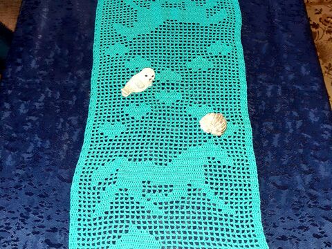 Tischläufer Pferde häkeln