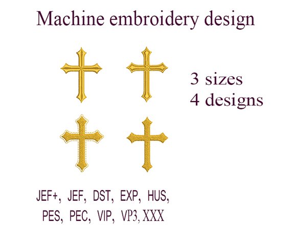 Christian Cross embroidery design
