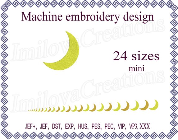 Moon embroidery design