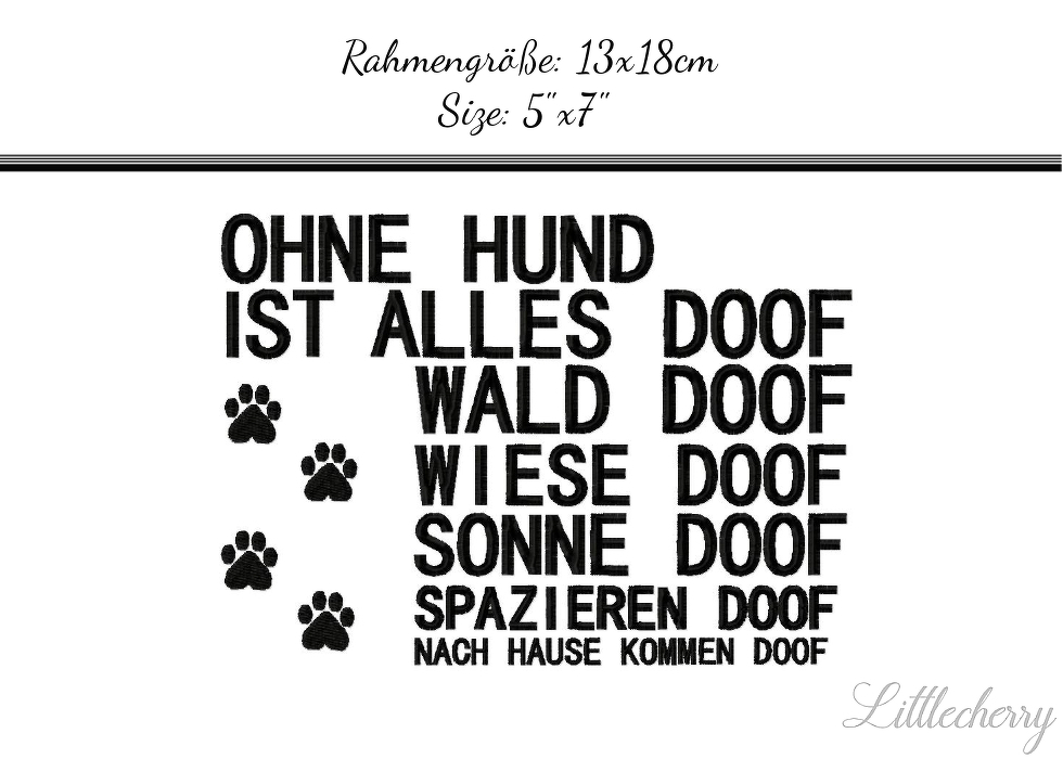 Ohne Hund ist alles doof 13x18