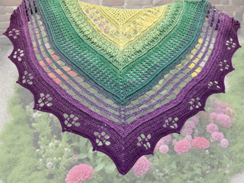 Häkelanleitung Dreieckstuch "Gartengruß"