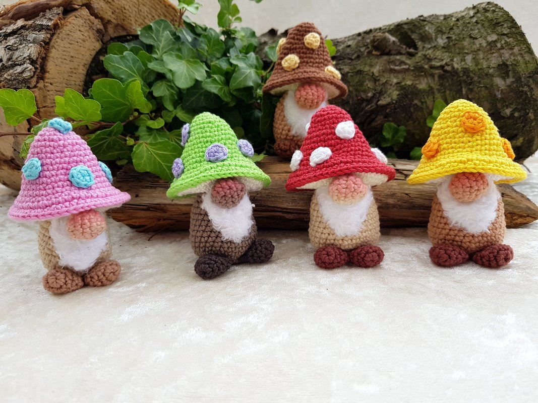 Häkelanleitung - Pilzwichtel // für Wollreste - Bild 4