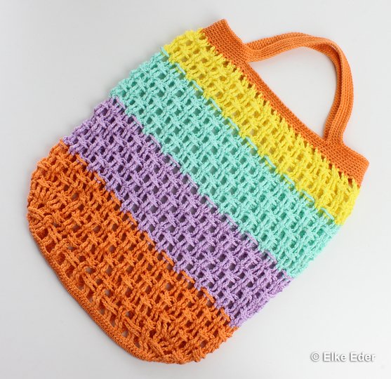 Einkaufsnetz, Tasche, Beutel "Kunterbunt" - Häkelanleitung