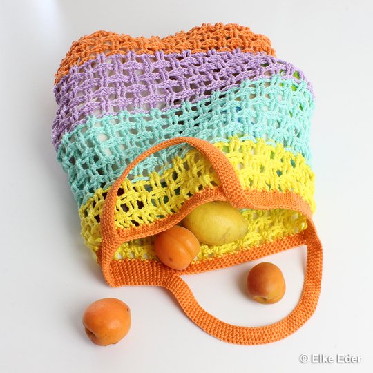 Einkaufsnetz, Tasche, Beutel "Kunterbunt" - Häkelanleitung