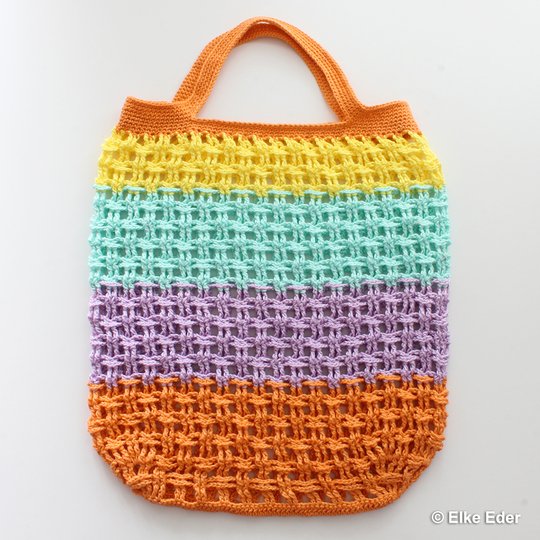 Einkaufsnetz, Tasche, Beutel "Kunterbunt" - Häkelanleitung