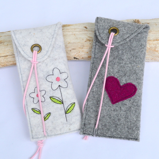 Nähanleitung Stiftetui Brillenetui aus Filz oder Baumwolle