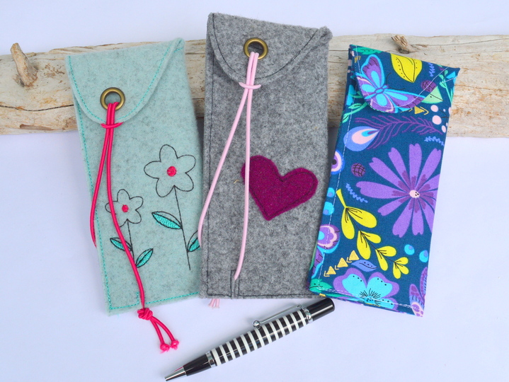 Nähanleitung Stiftetui Brillenetui aus Filz oder Baumwolle
