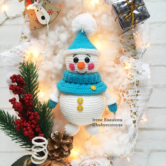 Crochet Amigurumi pattern Snowman Oscar