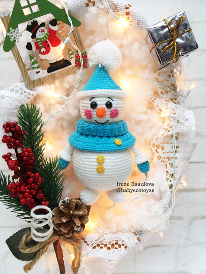 Crochet Amigurumi pattern Snowman Oscar