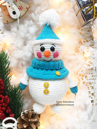 Crochet Amigurumi pattern Snowman Oscar