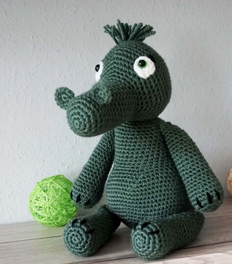 Amigurumi Häkelanleitung für das nette Krokodil Kroki 