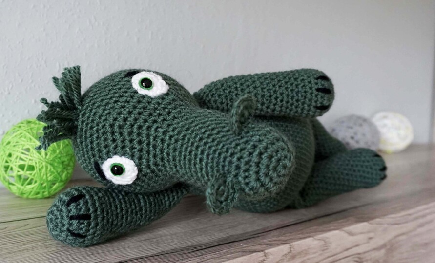 Amigurumi Häkelanleitung für das nette Krokodil Kroki 